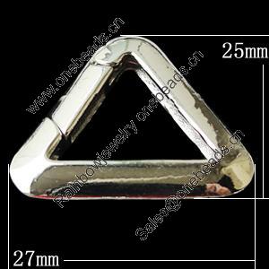 Copper Connectors Jewelry Findings Lead-free, Triangle 27x25mm, Sold by Bag
