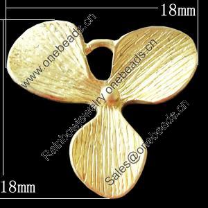 Copper Pendants Jewelry Findings Lead-free, Flower 18x18mm, Sold by Bag