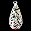 Copper Pendants Jewelry Findings Lead-free, Teardrop 10x24mm, Sold by Bag