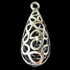 Copper Pendants Jewelry Findings Lead-free, Teardrop 10x25mm, Sold by Bag