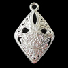 Copper Pendants Jewelry Findings Lead-free, Diamond 16x25mm, Sold by Bag