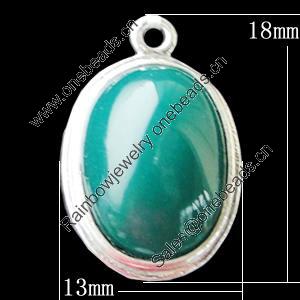 Copper Pendants Jewelry Findings Lead-free, Flat Oval 13x18mm, Sold by Bag