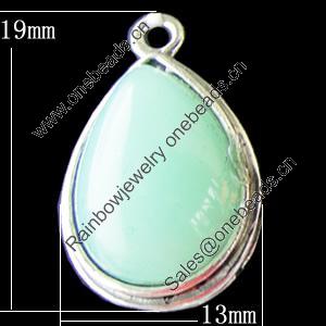 Copper Pendants Jewelry Findings Lead-free, Teardrop 13x19mm, Sold by Bag