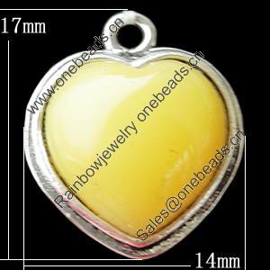 Copper Pendants Jewelry Findings Lead-free, Heart 14x17mm, Sold by Bag