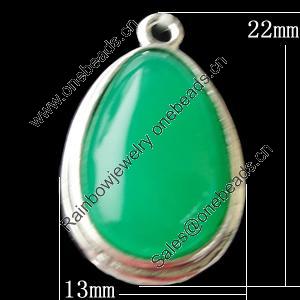 Copper Pendants Jewelry Findings Lead-free, Teardrop 13x22mm, Sold by Bag