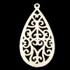 Copper Pendants Jewelry Findings Lead-free, Teardrop 15x28mm, Sold by Bag