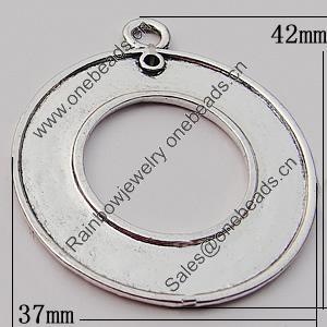 Pendant, Zinc Alloy Jewelry Findings, 37x42mm Hole:3.5mm, Sold by Bag