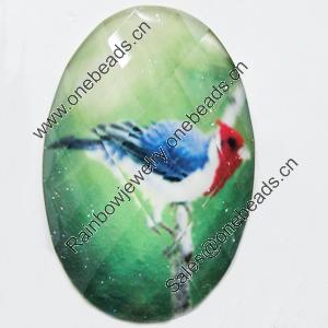 Resin Cabochons, No-Hole Jewelry findings, Faceted Oval, 18x25mm, Sold by Bag