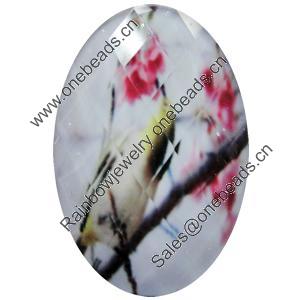 Resin Cabochons, No-Hole Jewelry findings, Faceted Oval, 20x30mm, Sold by Bag