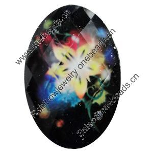 Resin Cabochons, No-Hole Jewelry findings, Faceted Oval, 18x25mm, Sold by Bag