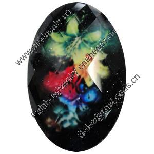 Resin Cabochons, No-Hole Jewelry findings, Faceted Oval, 18x25mm, Sold by Bag