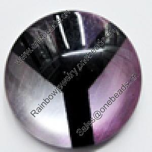 Resin Cabochons, No-Hole Jewelry findings, Round, 25mm, Sold by Bag