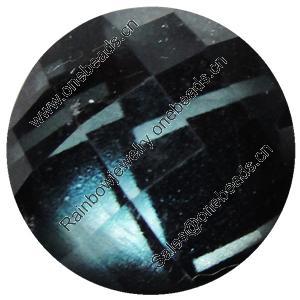 Resin Cabochons, No-Hole Jewelry findings, Faceted Round, 18mm, Sold by Bag