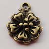Pendant, Zinc Alloy Jewelry Findings, Flower 13x17mm, Sold by Bag