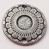Connectors, Zinc Alloy Jewelry Findings, Flat Round 20mm, Sold by Bag