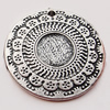 Pendant, Zinc Alloy Jewelry Findings, Flat Round 28mm, Sold by Bag