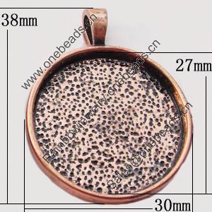 Zinc Alloy Pendants Settings, Outside diameter:30x38mm, Interior diameter:27mm, Sold by Bag