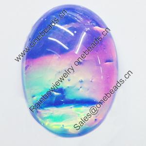 Resin Cabochons, No-Hole Jewelry findings, Oval, 13x18mm, Sold by Bag