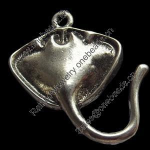 Pendant, Zinc Alloy Jewelry Findings, 20x26mm, Sold by Bag