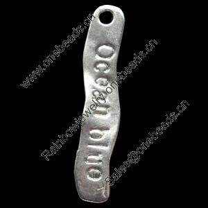 Pendant, Zinc Alloy Jewelry Findings, 7x36mm, Sold by Bag