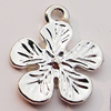 Pendant, Zinc Alloy Jewelry Findings, Flower 18x20mm, Sold by Bag