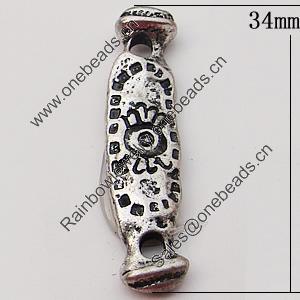 Connectors, Zinc Alloy Jewelry Findings, 8x34mm, Sold by Bag