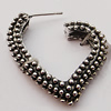 Zinc Alloy Earrings Jewelry Findings Lead-free, Heart 29x31mm, Sold by Bag