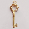 Pendant, Zinc Alloy Jewelry Findings, Key 11x34mm, Sold by Bag