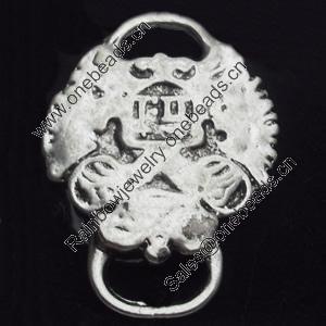 Connector, Zinc Alloy Jewelry Findings, 25x34mm, Sold by Bag