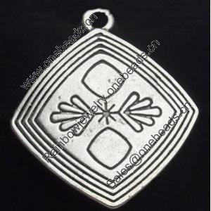 Pendant, Zinc Alloy Jewelry Findings, 26x30mm, Sold by Bag