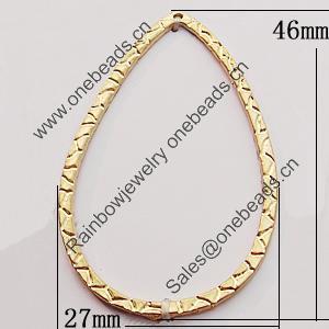 Pendant, Zinc Alloy Jewelry Findings, Teardrop 27x46mm, Sold by Bag