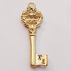 Pendant, Zinc Alloy Jewelry Findings, Key 15x50mm, Sold by Bag