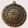 Pendant, Zinc Alloy Jewelry Findings, Flat Round 30x33mm, Sold by Bag