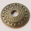 Connectors, Zinc Alloy Jewelry Findings, Flat Round 32mm Hole:7.5mm, Sold by Bag