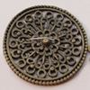 Connectors, Zinc Alloy Jewelry Findings, Flat Round 34mm, Sold by Bag