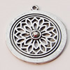 Pendant, Zinc Alloy Jewelry Findings, Flat Round 32x35mm, Sold by Bag