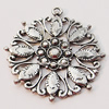 Pendant, Zinc Alloy Jewelry Findings, 40x39mm, Sold by Bag