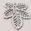 Pendant, Zinc Alloy Jewelry Findings, Leaf 35x41mm, Sold by Bag