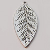 Pendant, Zinc Alloy Jewelry Findings, Leaf 28x61mm, Sold by Bag