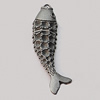 Pendant, Zinc Alloy Jewelry Findings, Fish 17x70mm, Sold by Bag