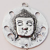 Pendant, Zinc Alloy Jewelry Findings, Flat Round 43x49mm, Sold by Bag