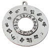 Pendant, Zinc Alloy Jewelry Findings, Flat Round 47x52mm, Sold by Bag