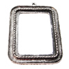 Zinc Alloy Pendant Settings, Outside diameter:40x57mm, Interior diameter:30x43mm Hole:2mm, Sold by Bag 