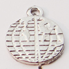 Pendant, Zinc Alloy Jewelry Findings, Flat Round 13x16mm, Sold by Bag