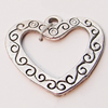 Pendant, Zinc Alloy Jewelry Findings, Heart 23x22mm, Sold by Bag