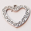 Pendant, Zinc Alloy Jewelry Findings, Heart 23x22mm, Sold by Bag