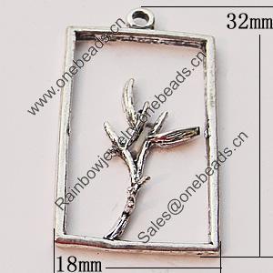 Pendant, Zinc Alloy Jewelry Findings, 18x32mm, Sold by Bag
