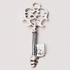 Pendant, Zinc Alloy Jewelry Findings, Key 17x49mm, Sold by Bag