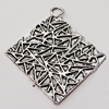 Pendant, Zinc Alloy Jewelry Findings, Diamond 42x47mm, Sold by Bag