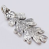 Pendant, Zinc Alloy Jewelry Findings, Leaf 27x48mm, Sold by Bag